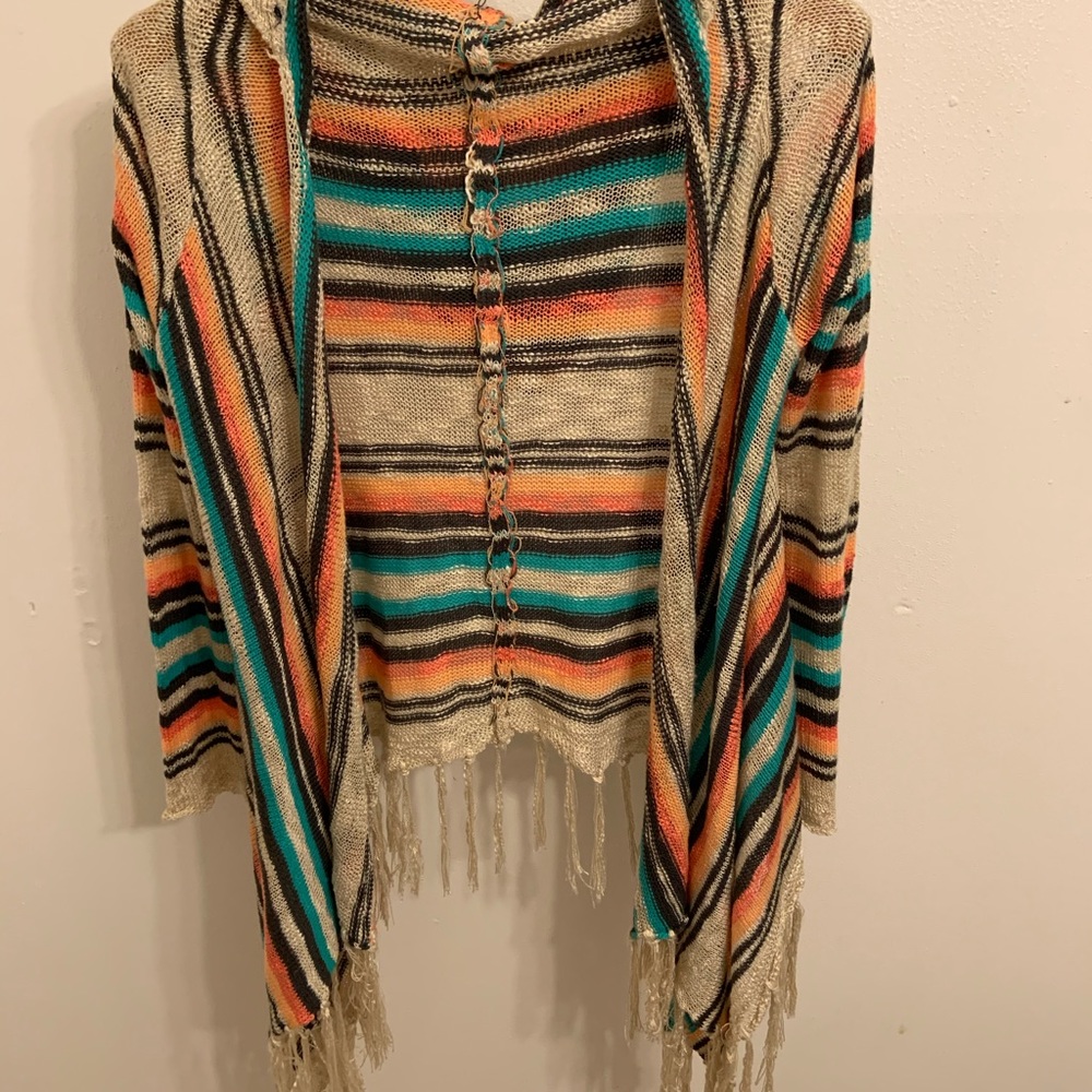 Altar’d State hooded fringe cardigan